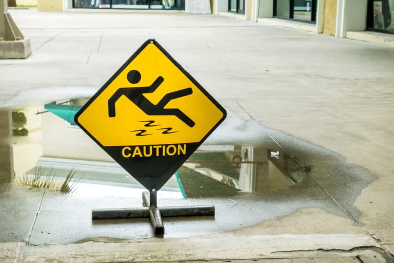Caution sign slip hazard