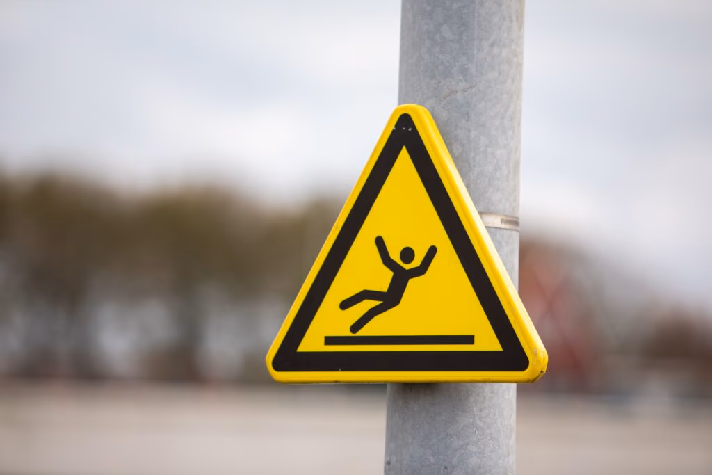 Caution tripping hazard sign