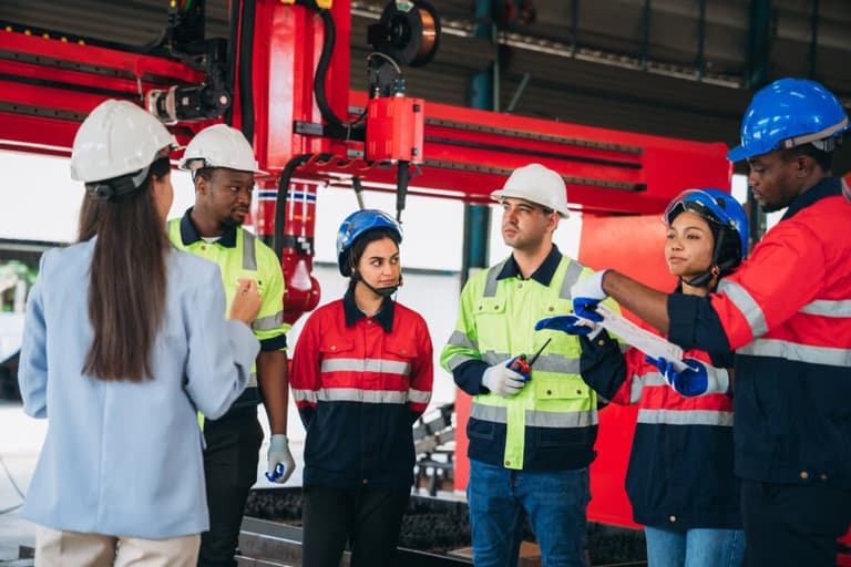 Engineers undergoing safety training