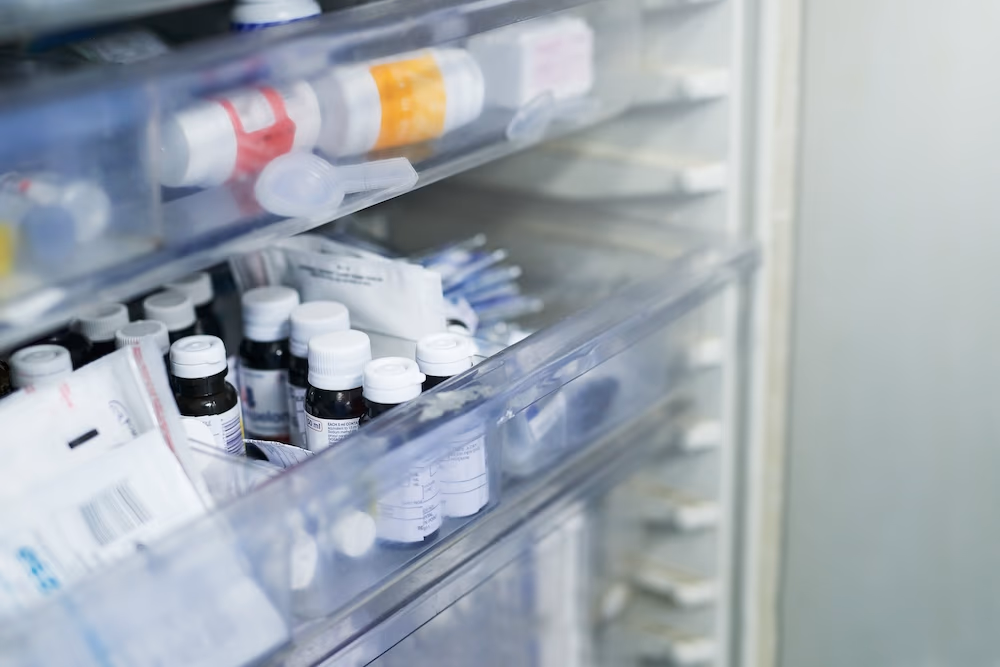 medicine in a cabinet