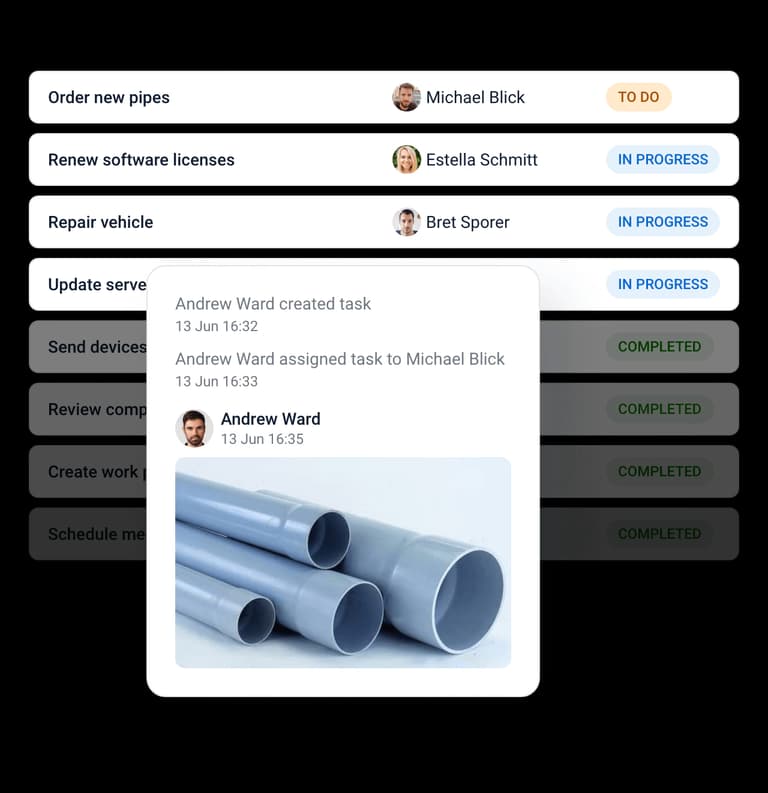 assigning task with asset maintenance software