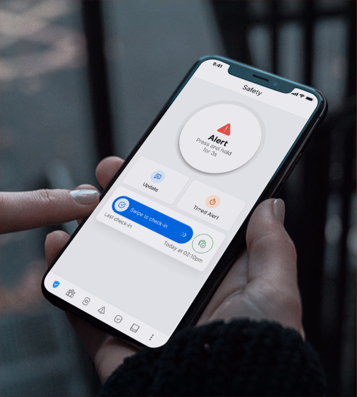 Vatix lone worker app on a mobile phone